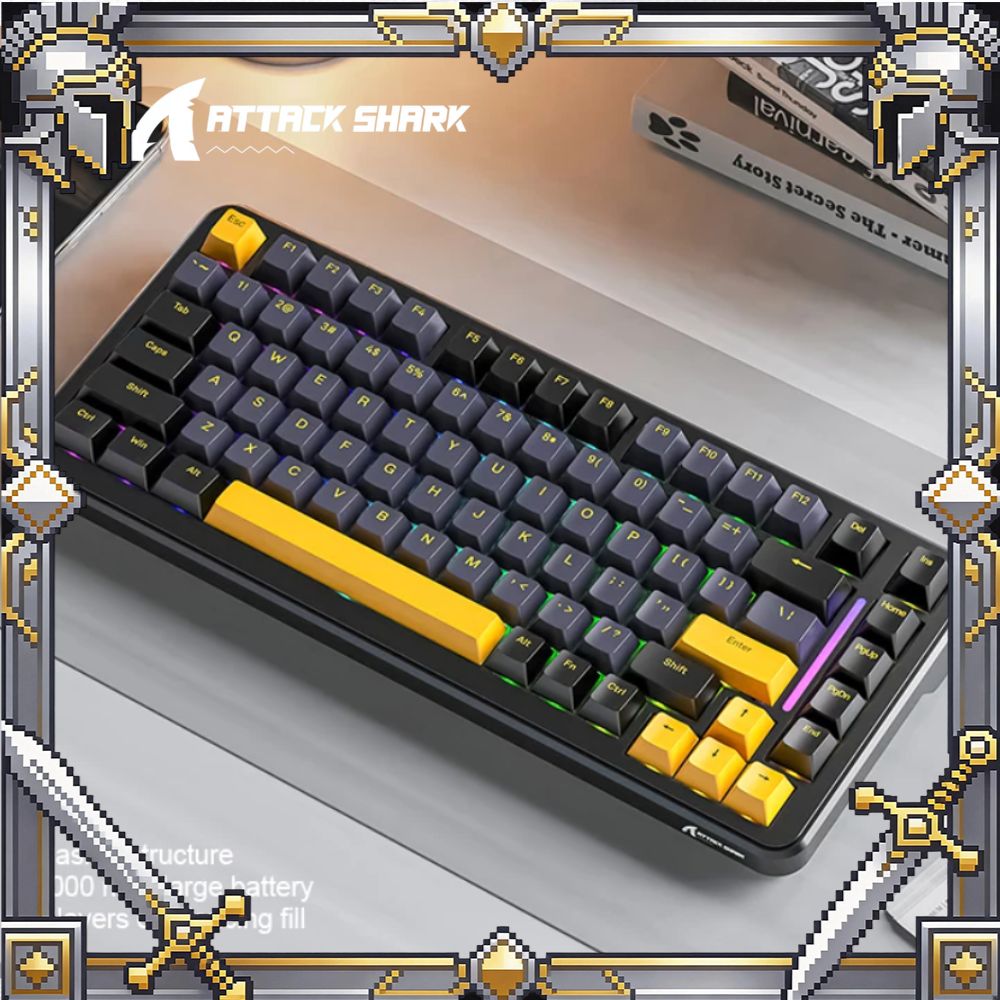 Gaming Keyboard Mechanical Wireless - Teclado Mecânico Attack Shark M86 Tri-Mode