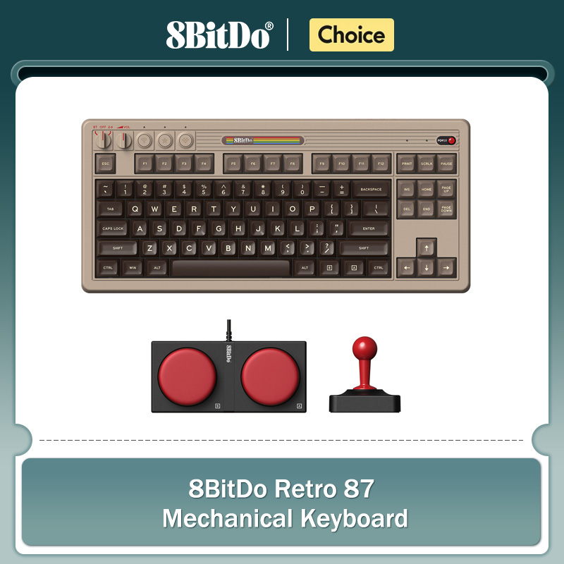 Gaming Keyboard Hot Swappable - Teclado mecânico retrô 8BitDo, teclado para