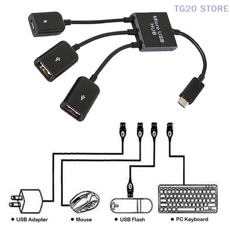 Gaming Keyboard Type C - Micro USB para 2 OTG Port