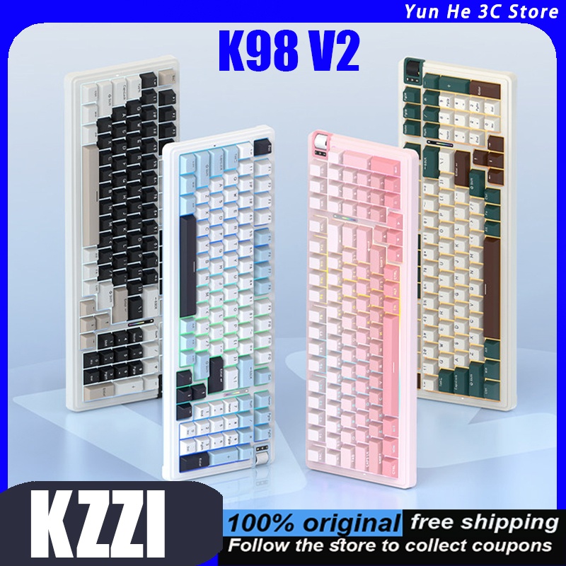 Gaming Keyboard Hot Swappable - Teclado Mecânico KZZI K98 V2 com