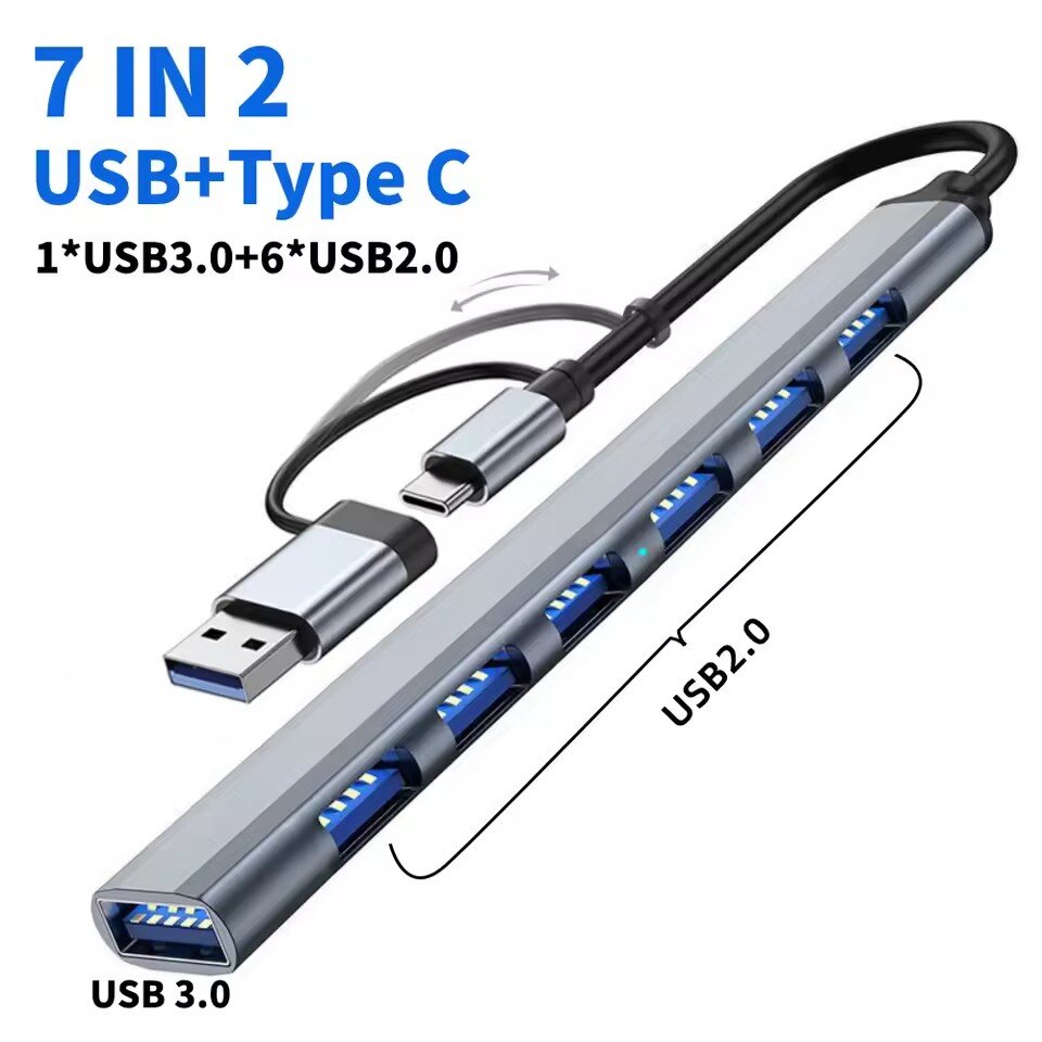 Gaming Keyboard Type C - 7 portas usb 3.0 tipo c