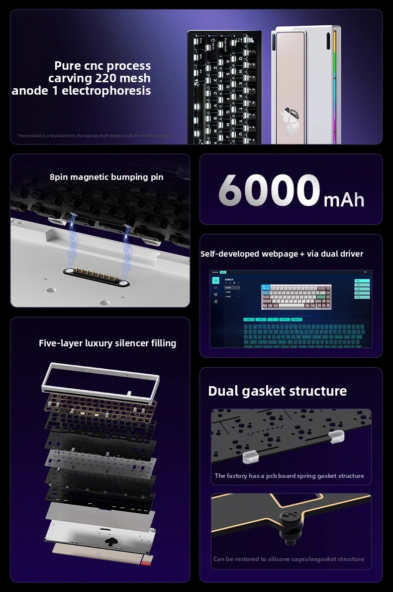 Novo kit de teclado mecânico d - Gaming Keyboard Hot Swappable avaliação e preço