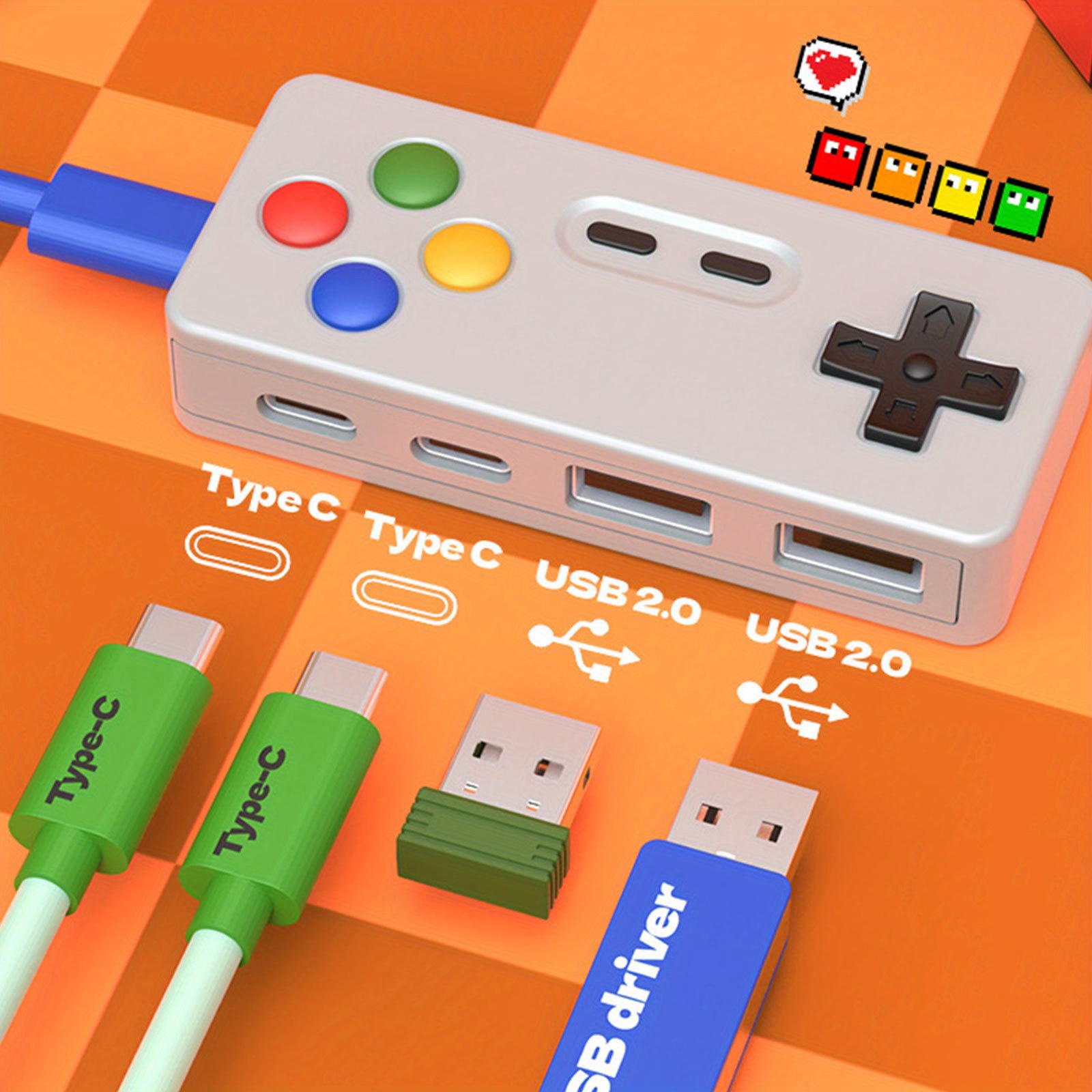 1pc dos desenhos animados usb  - Gaming Keyboard Type C avaliação e preço