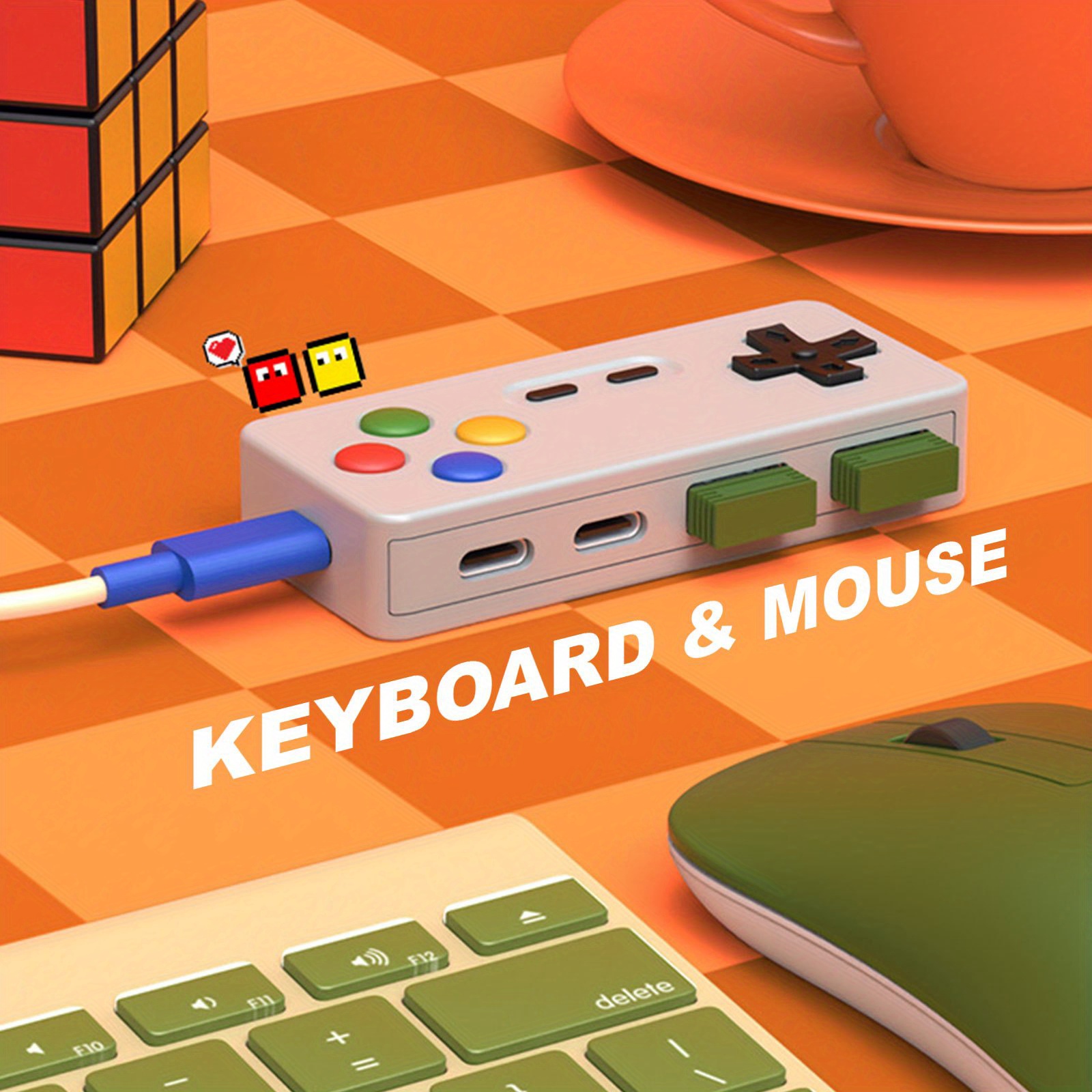 1pc dos desenhos animados usb  - Gaming Keyboard Type C avaliação e preço