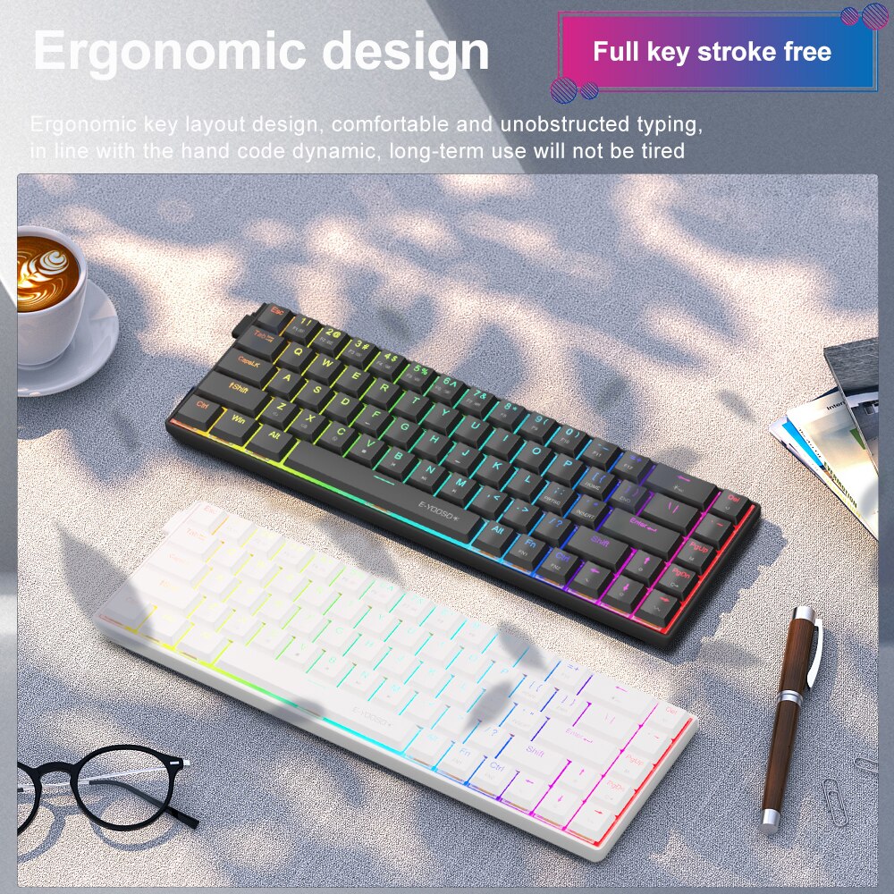 E-YOOSO a68 rgb mini fino usb  - Gaming Keyboard Mobile avaliação e preço