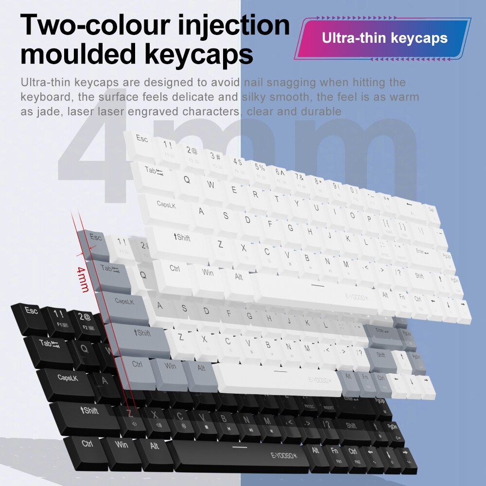 E-YOOSO a68 rgb mini fino usb  - Gaming Keyboard Mobile avaliação e preço