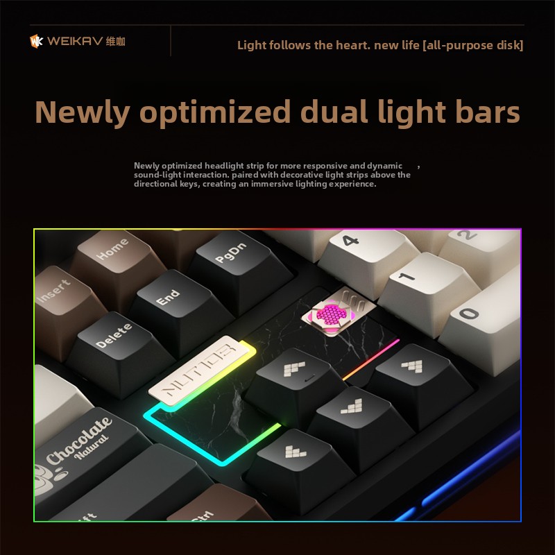 Teclado Mecânico WEIKAV NUT108 - Gaming Keyboard Mechanical Wireless avaliação e preço