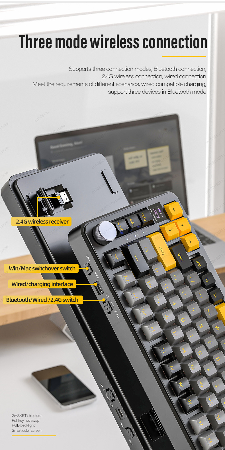 Novo Teclado Mecânico AL66 202 - Gaming Keyboard Hot Swappable avaliação e preço