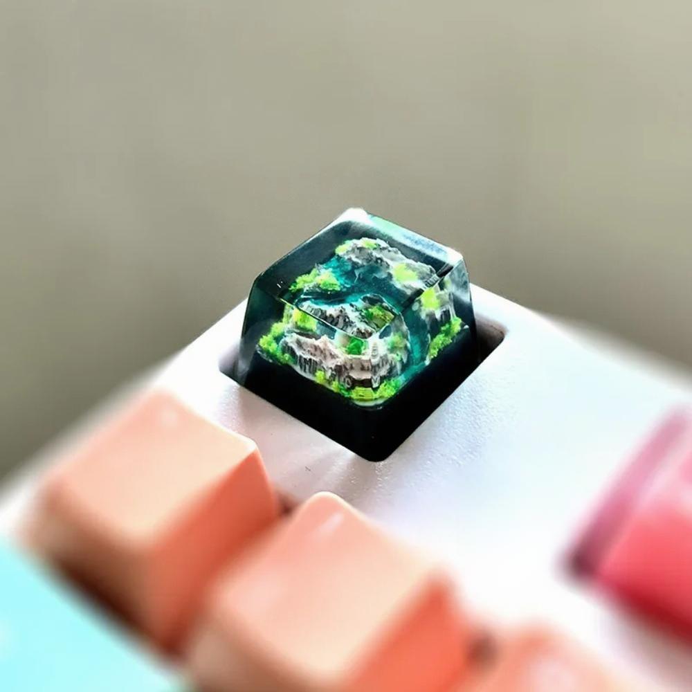 Montanha e mar keycaps resina  - Gaming Keyboard No Rgb avaliação e preço