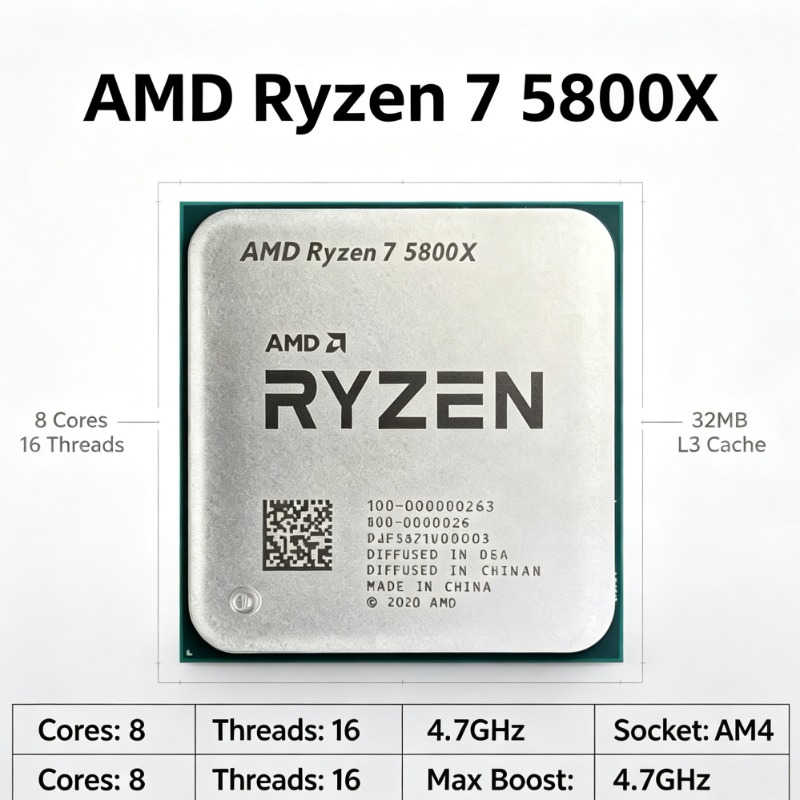 Processador AMD Ryzen 7 5800X  - Amd Cpu Ryzen 7 avaliação e preço
