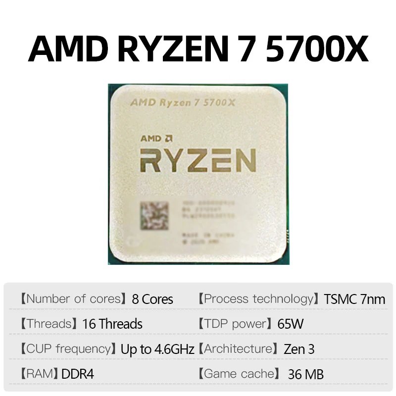 Processador AMD Ryzen 7 5700X, - Amd Cpu Ryzen 7 avaliação e preço